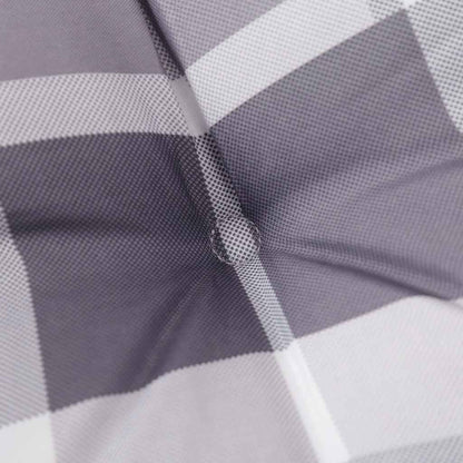 Cuscini Sedia Schienale Alto 2pz a Quadri Grigio Tessuto Oxford | homemem39
