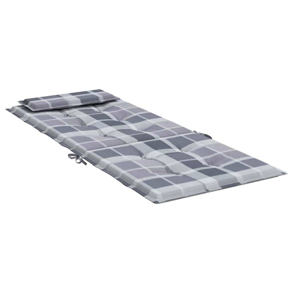 Cuscini Sedia Schienale Alto 4pz a Quadri Grigio Tessuto Oxford | homemem39