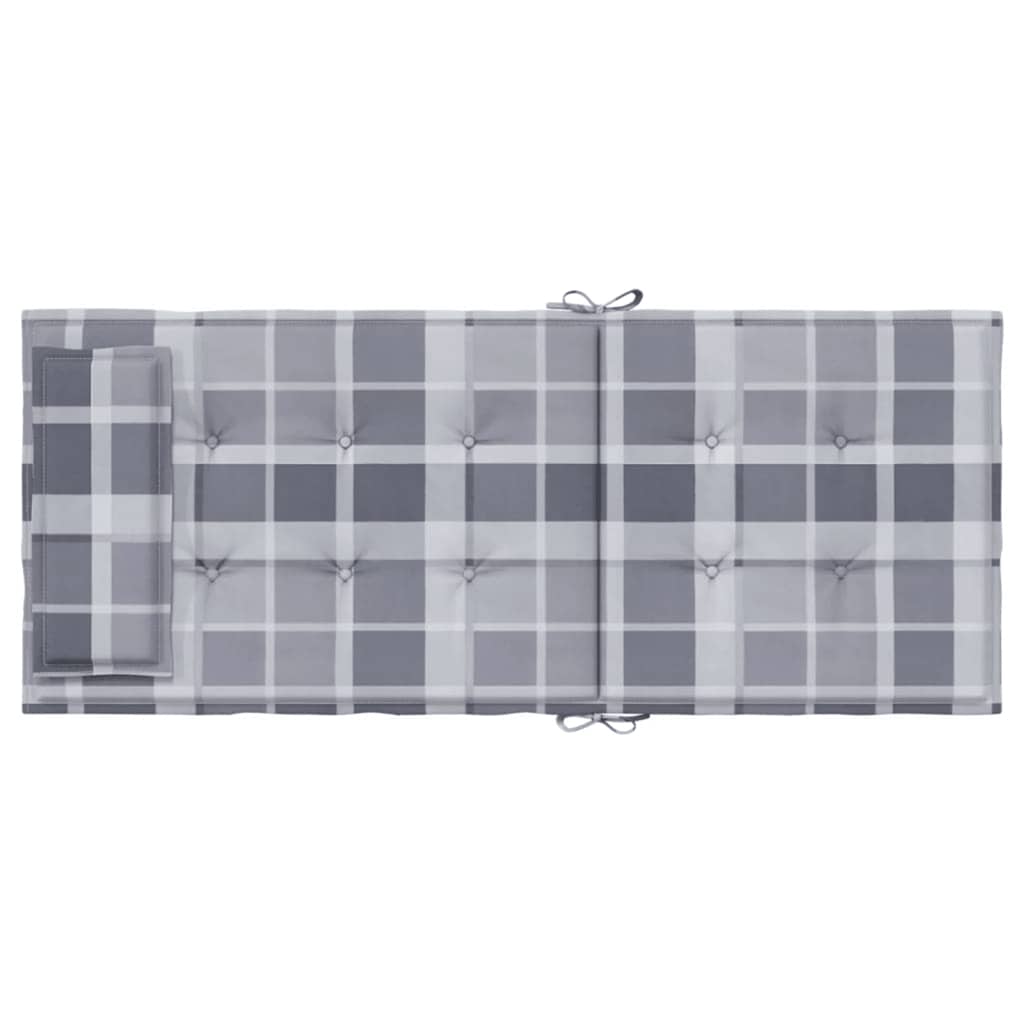 Cuscini Sedia Schienale Alto 4pz a Quadri Grigio Tessuto Oxford | homemem39