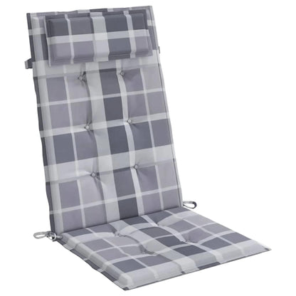 Cuscini Sedia Schienale Alto 6pz a Quadri Grigio Tessuto Oxford | homemem39