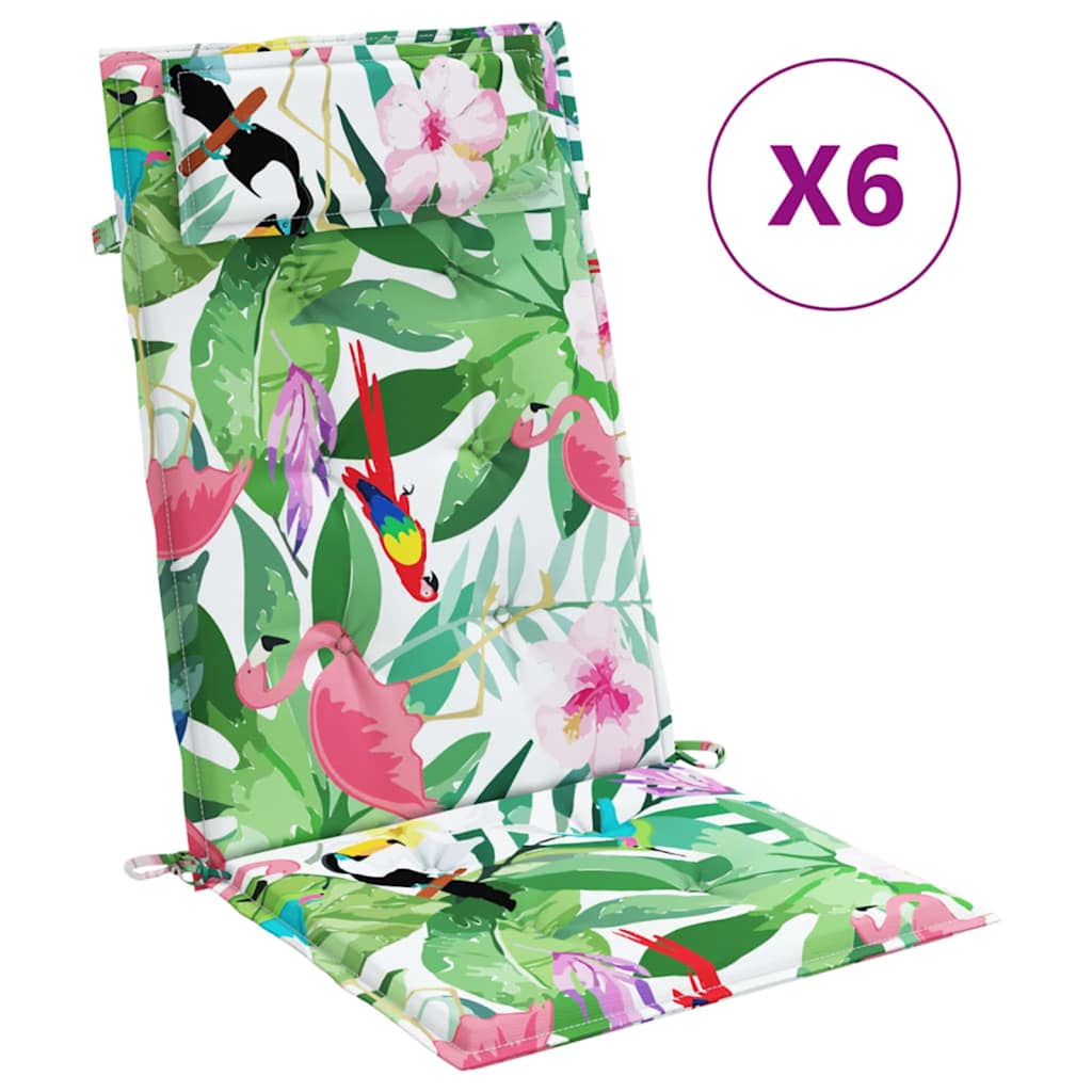 Cuscini per Sedia Schienale Alto 6pz Multicolore Tessuto Oxford | homemem39