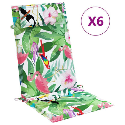 Cuscini per Sedia Schienale Alto 6pz Multicolore Tessuto Oxford | homemem39