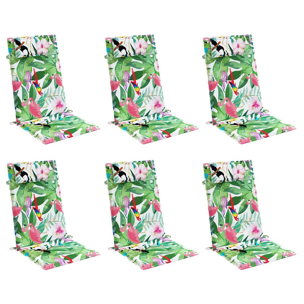 Cuscini per Sedia Schienale Alto 6pz Multicolore Tessuto Oxford | homemem39
