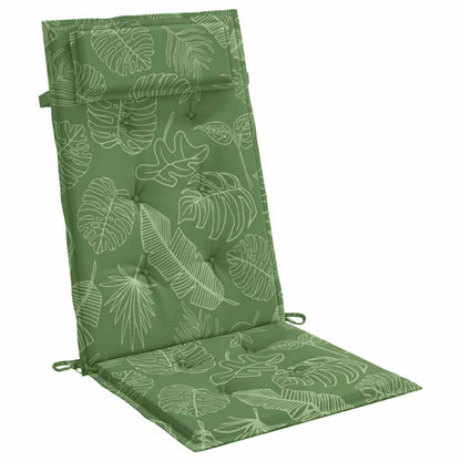 Cuscini Sedia Schienale Alto 4 pz Motivo Foglie Tessuto Oxford | homemem39