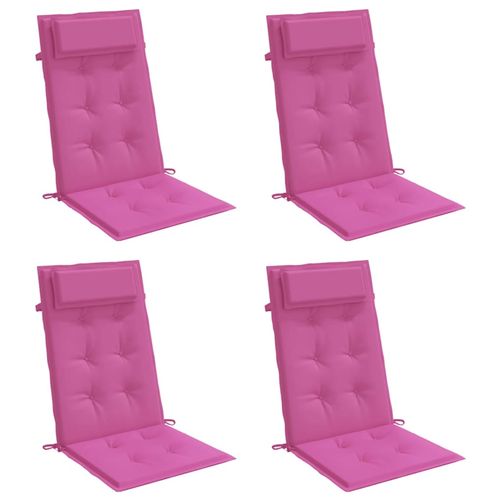 Cuscini per Sedia con Schienale Alto 4pz Rosa in Tessuto Oxford | homemem39
