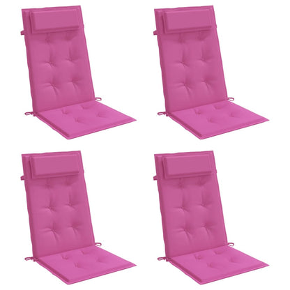 Cuscini per Sedia con Schienale Alto 4pz Rosa in Tessuto Oxford | homemem39
