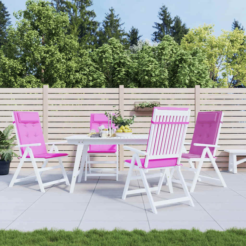 Cuscini per Sedia con Schienale Alto 4pz Rosa in Tessuto Oxford | homemem39
