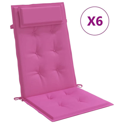 Cuscini per Sedia con Schienale Alto 6pz Rosa in Tessuto Oxford | homemem39