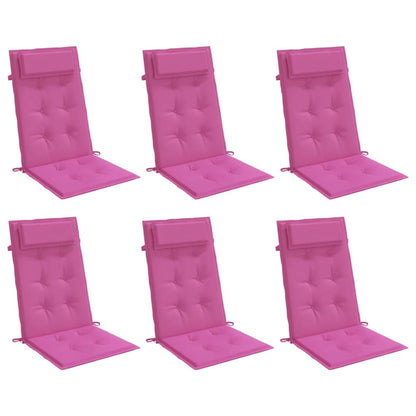 Cuscini per Sedia con Schienale Alto 6pz Rosa in Tessuto Oxford | homemem39