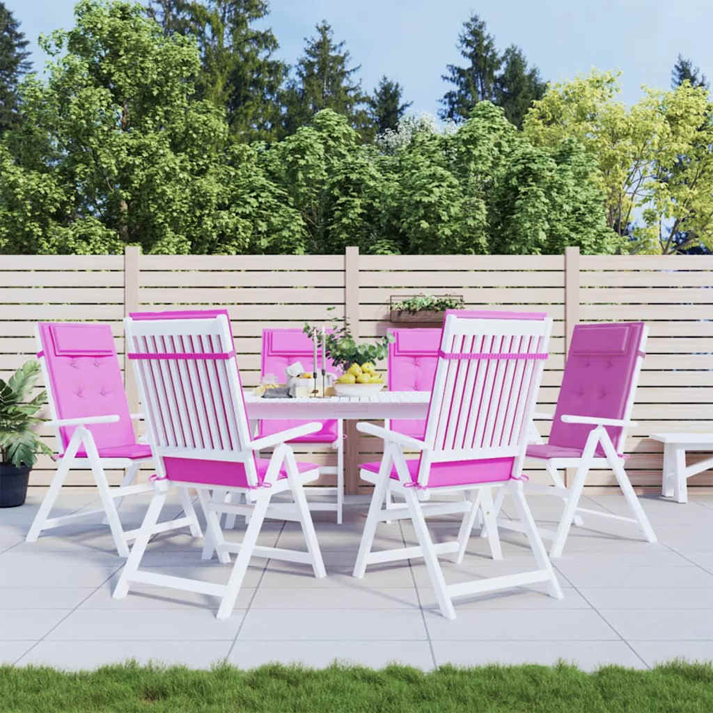 Cuscini per Sedia con Schienale Alto 6pz Rosa in Tessuto Oxford | homemem39