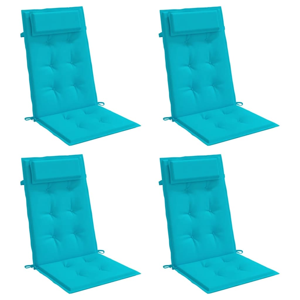 Cuscini per Sedia Schienale Alto 4pz Turchese in Tessuto Oxford | homemem39