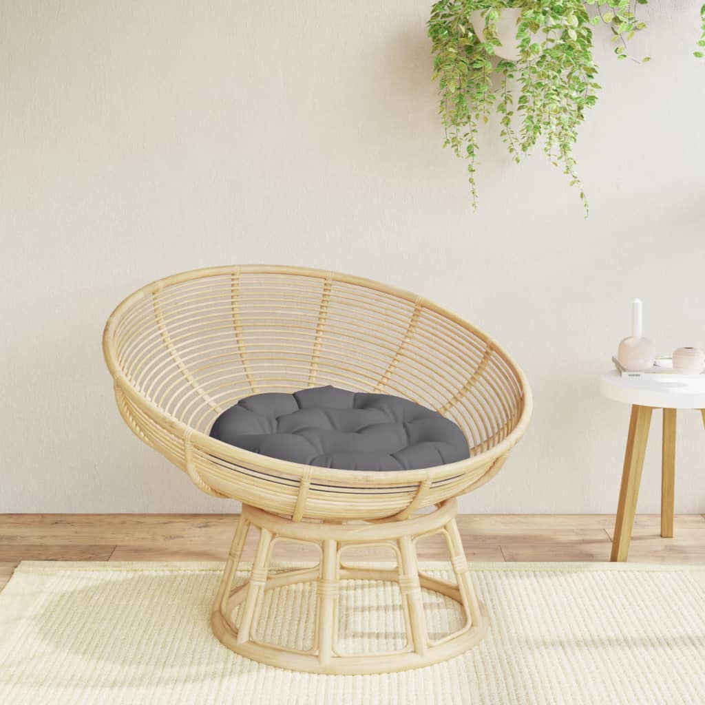 Cuscino Rotondo Antracite Ø 60x11 cm in Tessuto Oxford | homemem39