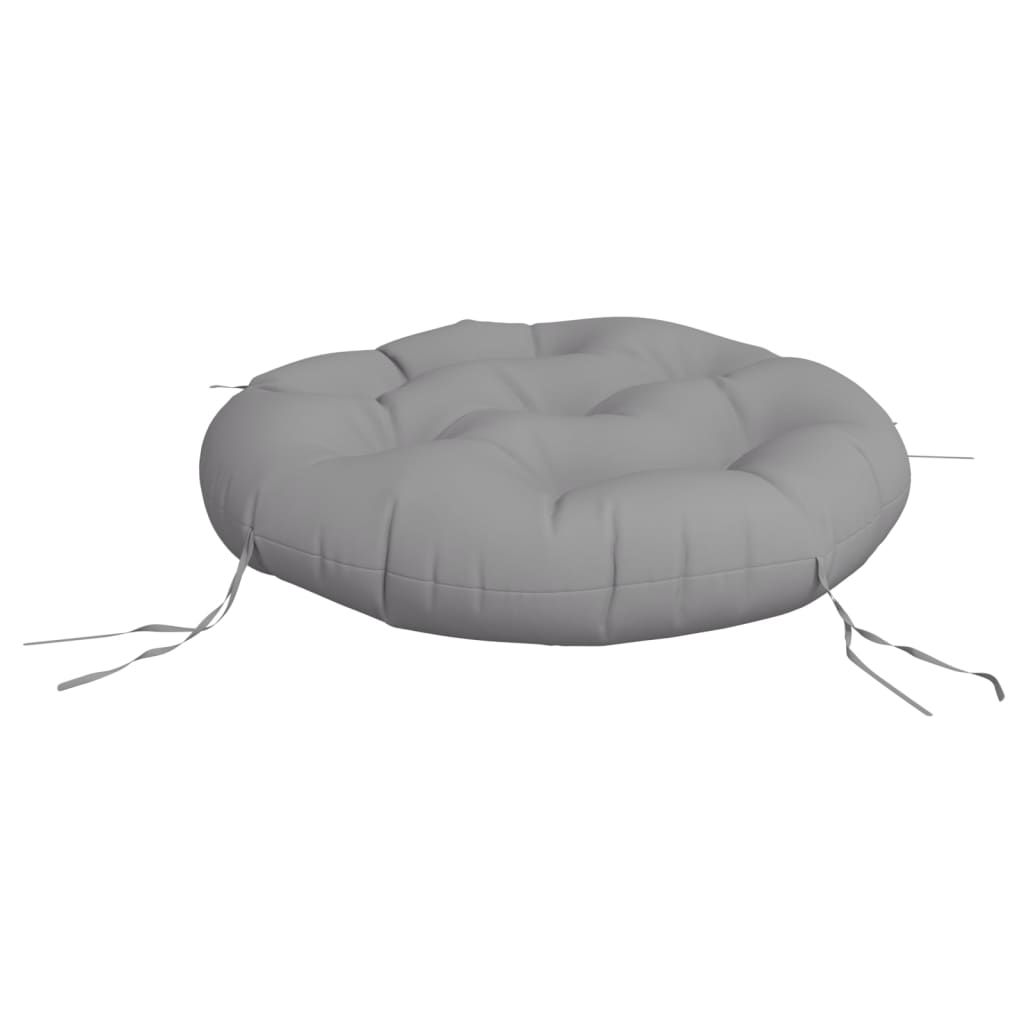 Cuscino Rotondo Grigio Ø 60x11 cm in Tessuto Oxford