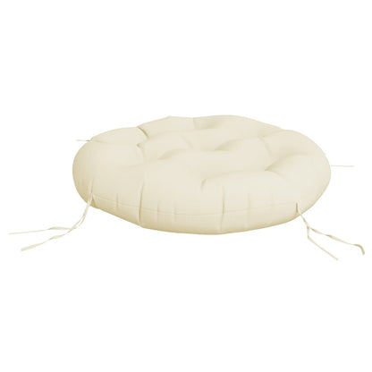 Cuscino Rotondo Crema Ø 60x11 cm in Tessuto Oxford