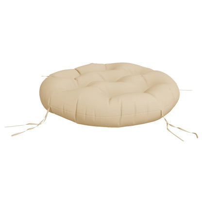 Cuscino Rotondo Beige Ø 60x11 cm in Tessuto Oxford