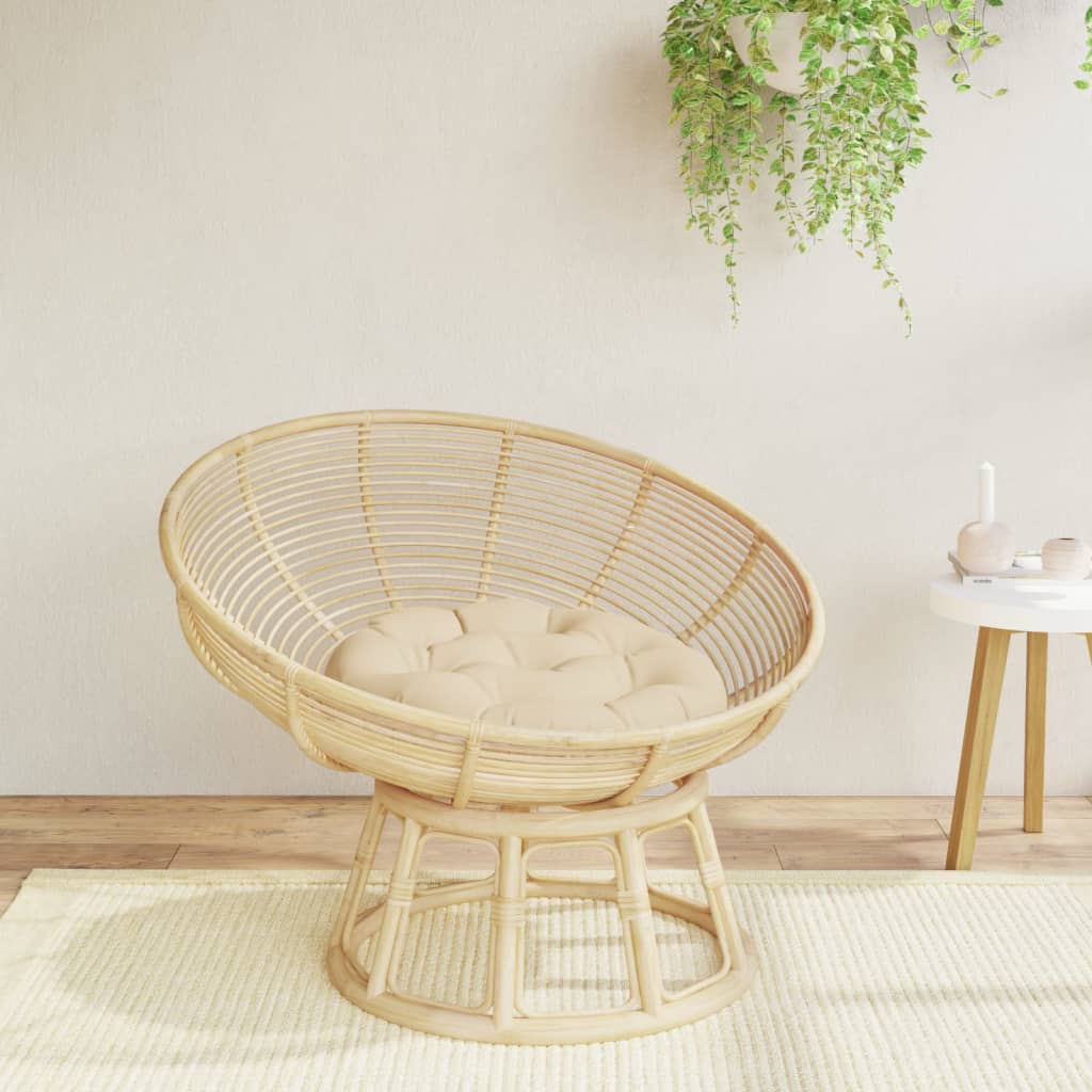 Cuscino Rotondo Beige Ø 60x11 cm in Tessuto Oxford | homemem39