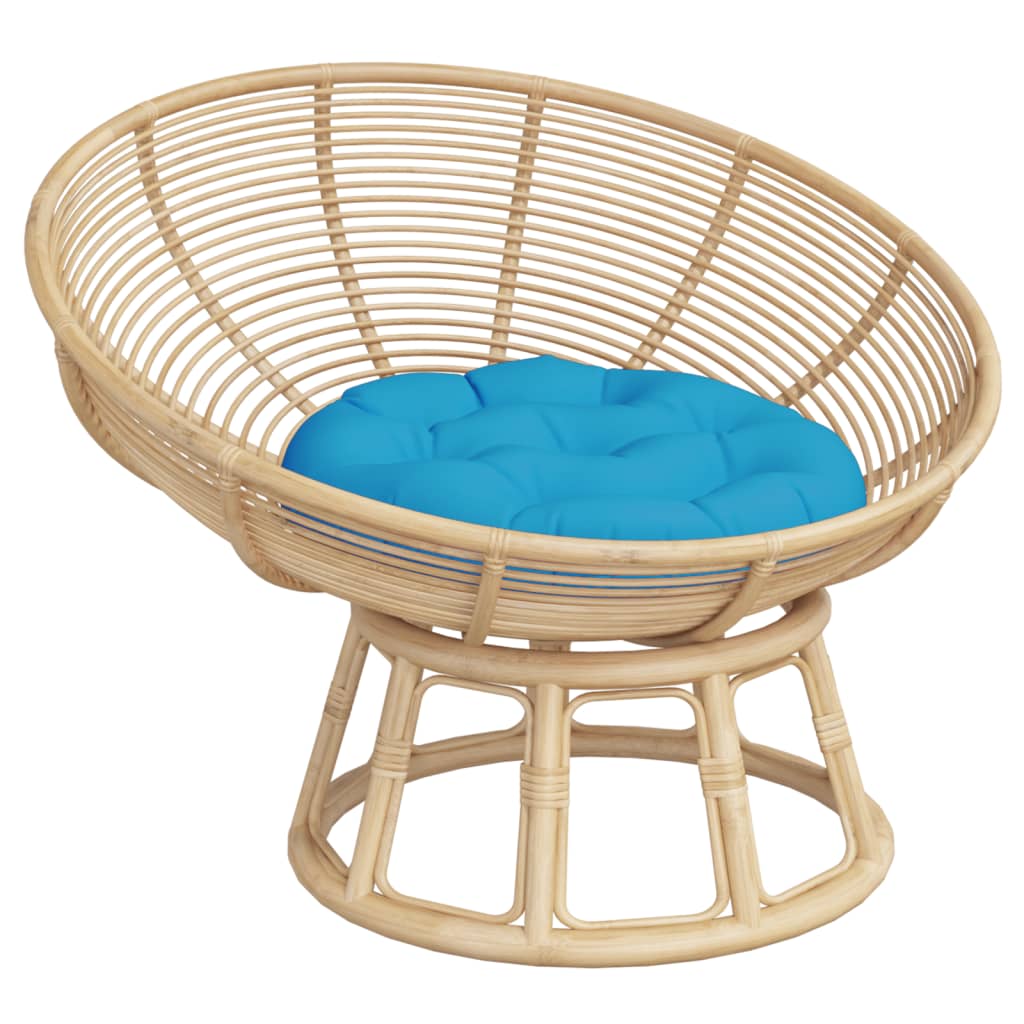 Cuscino Rotondo Blu Chiaro Ø 60x11 cm in Tessuto Oxford | homemem39