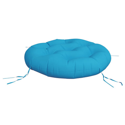 Cuscino Rotondo Blu Chiaro Ø 60x11 cm in Tessuto Oxford