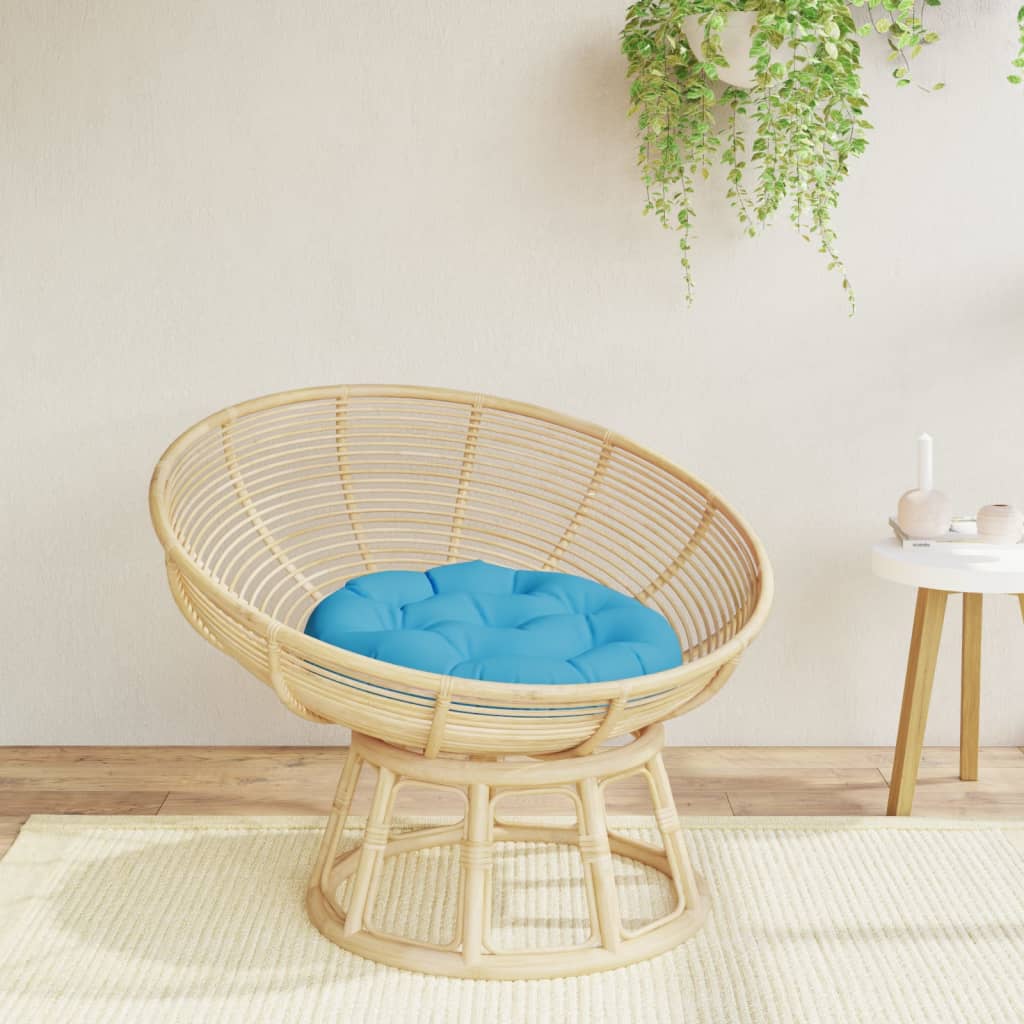 Cuscino Rotondo Blu Chiaro Ø 60x11 cm in Tessuto Oxford | homemem39