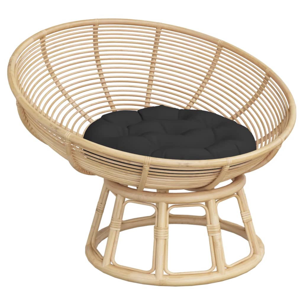Cuscino Rotondo Nero Ø 60x11 cm in Tessuto Oxford | homemem39
