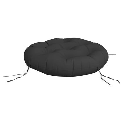 Cuscino Rotondo Nero Ø 60x11 cm in Tessuto Oxford