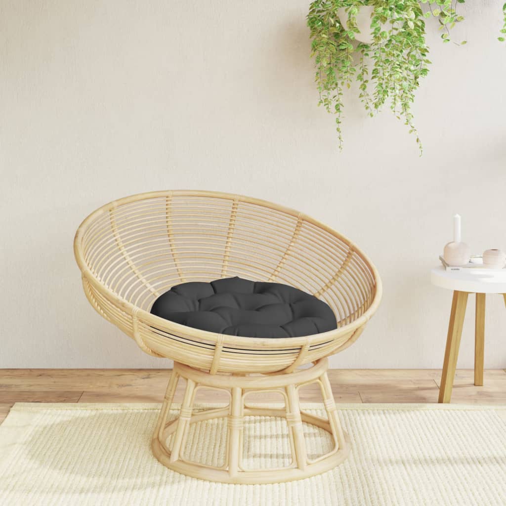 Cuscino Rotondo Nero Ø 60x11 cm in Tessuto Oxford | homemem39