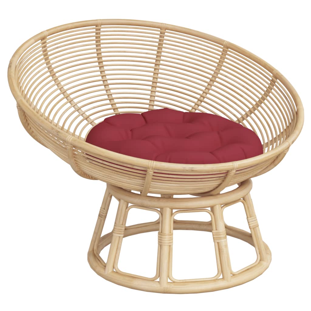 Cuscino Rotondo Rosso Vino Ø 60x11 cm in Tessuto Oxford | homemem39