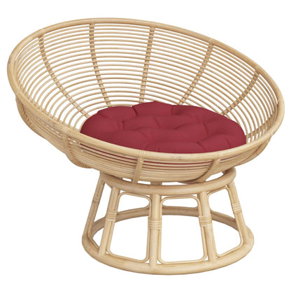 Cuscino Rotondo Rosso Vino Ø 60x11 cm in Tessuto Oxford | homemem39