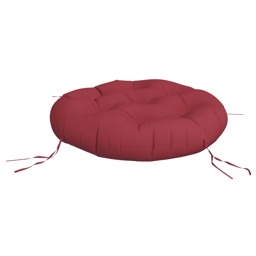 Cuscino Rotondo Rosso Vino Ø 60x11 cm in Tessuto Oxford