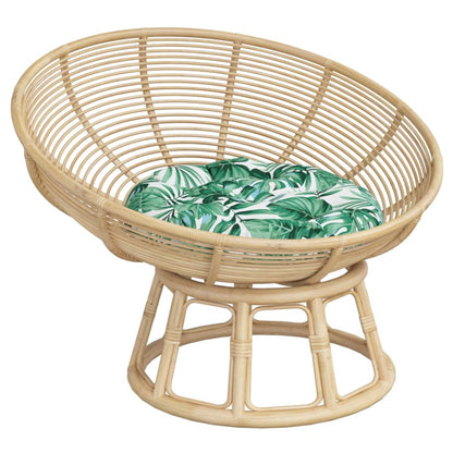 Cuscino Rotondo Motivo a Foglie Ø 60x11 cm in Tessuto Oxford | homemem39