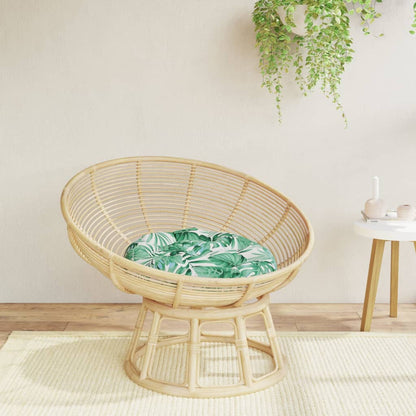 Cuscino Rotondo Motivo a Foglie Ø 60x11 cm in Tessuto Oxford | homemem39