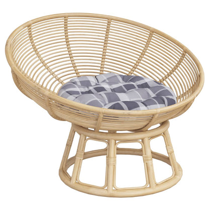 Cuscino Rotondo Grigio Motivo a Quadri Ø 60x11cm Tessuto Oxford | homemem39