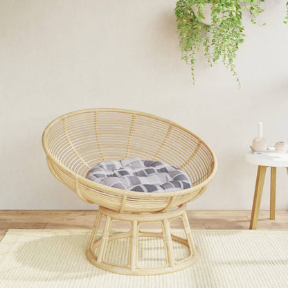 Cuscino Rotondo Grigio Motivo a Quadri Ø 60x11cm Tessuto Oxford | homemem39