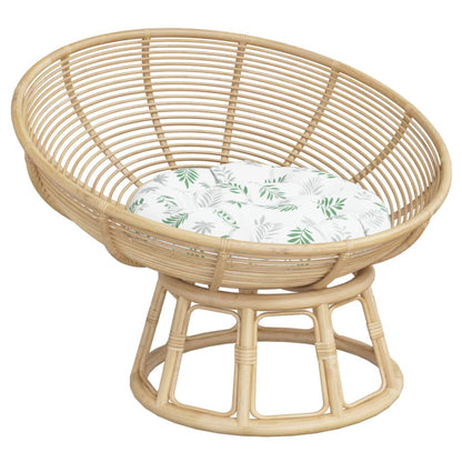 Cuscino Rotondo Motivo a Foglie Ø 60x11 cm in Tessuto Oxford | homemem39