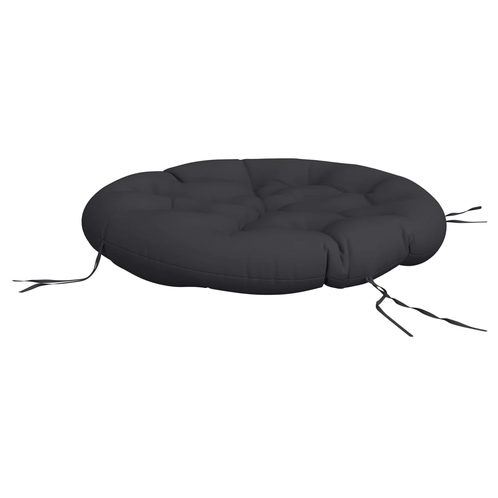 Cuscino Rotondo Nero Ø 100x11 cm in Tessuto Oxford