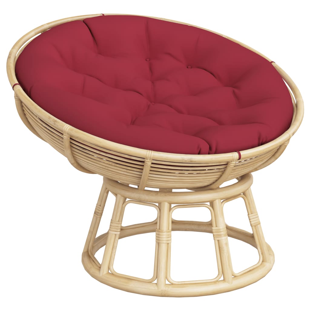 Cuscino Rotondo Rosso Vino Ø 100x11 cm in Tessuto Oxford | homemem39