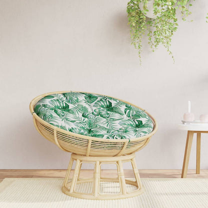 Cuscino Rotondo Motivo a Foglie Ø 100x11 cm in Tessuto Oxford | homemem39