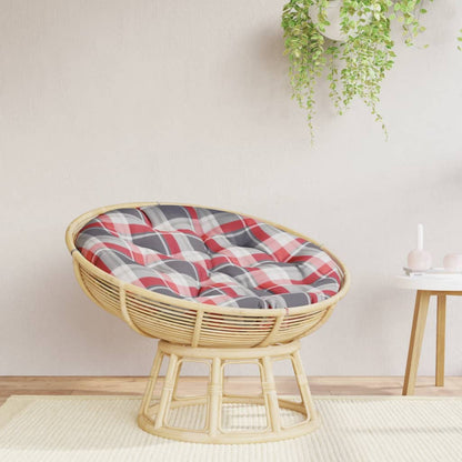Cuscino Rotondo Rosso Motivo a Quadri Ø 100x11cm Tessuto Oxford | homemem39