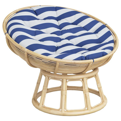 Cuscino Rotondo Righe Blu Bianche Ø 100x11 cm in Tessuto Oxford | homemem39
