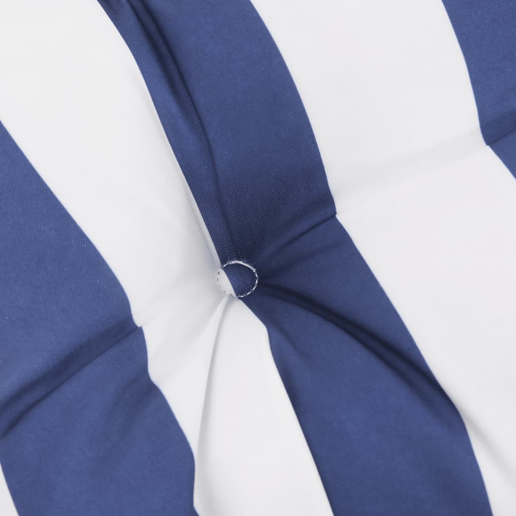 Cuscino Rotondo Righe Blu Bianche Ø 100x11 cm in Tessuto Oxford | homemem39
