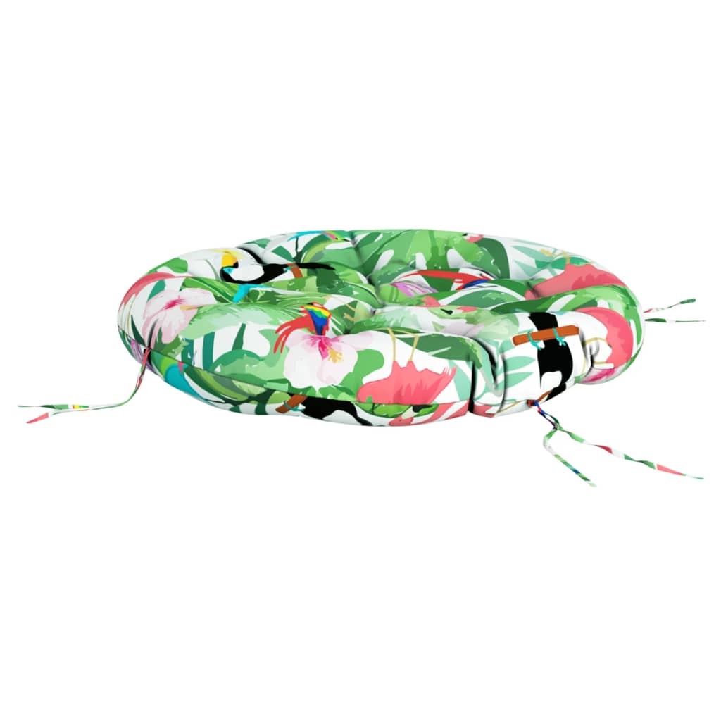 Cuscino Rotondo Multicolore Ø 100x11 cm in Tessuto Oxford