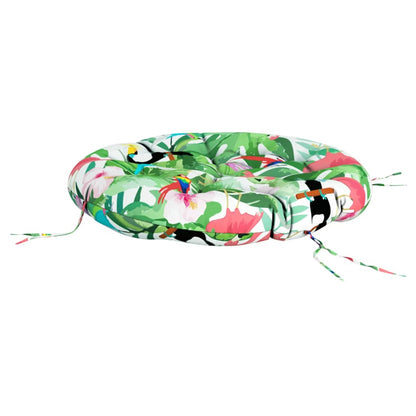 Cuscino Rotondo Multicolore Ø 100x11 cm in Tessuto Oxford