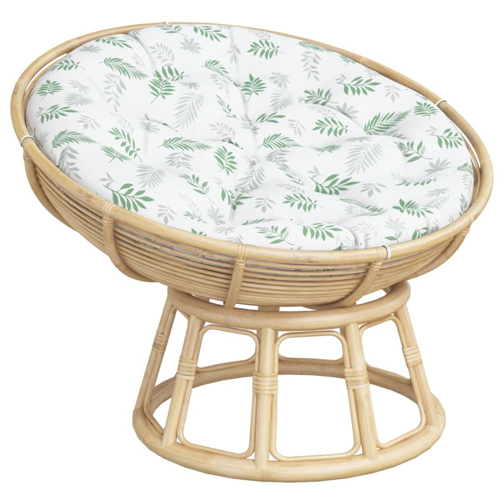 Cuscino Rotondo Motivo a Foglie Ø 100x11 cm in Tessuto Oxford | homemem39