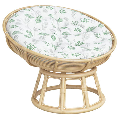 Cuscino Rotondo Motivo a Foglie Ø 100x11 cm in Tessuto Oxford | homemem39