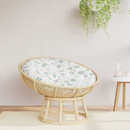 Cuscino Rotondo Motivo a Foglie Ø 100x11 cm in Tessuto Oxford | homemem39