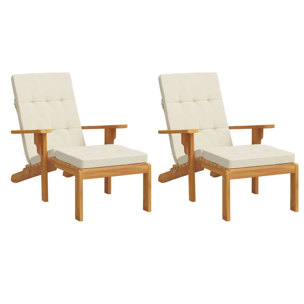 Cuscini per Sedia a Sdraio 2 pz Crema in Tessuto Oxford | homemem39