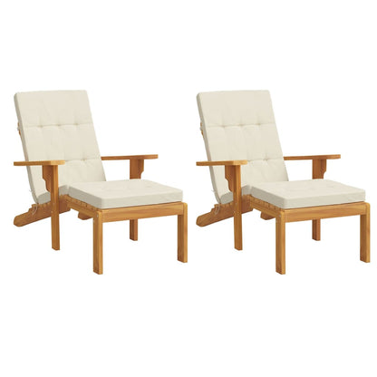 Cuscini per Sedia a Sdraio 2 pz Crema in Tessuto Oxford | homemem39