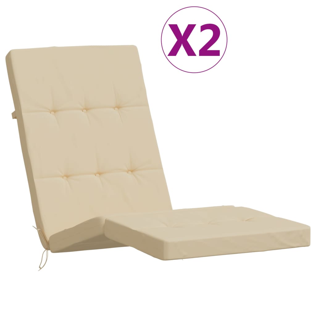 Cuscini per Sedia a Sdraio 2 pz Beige in Tessuto Oxford | homemem39