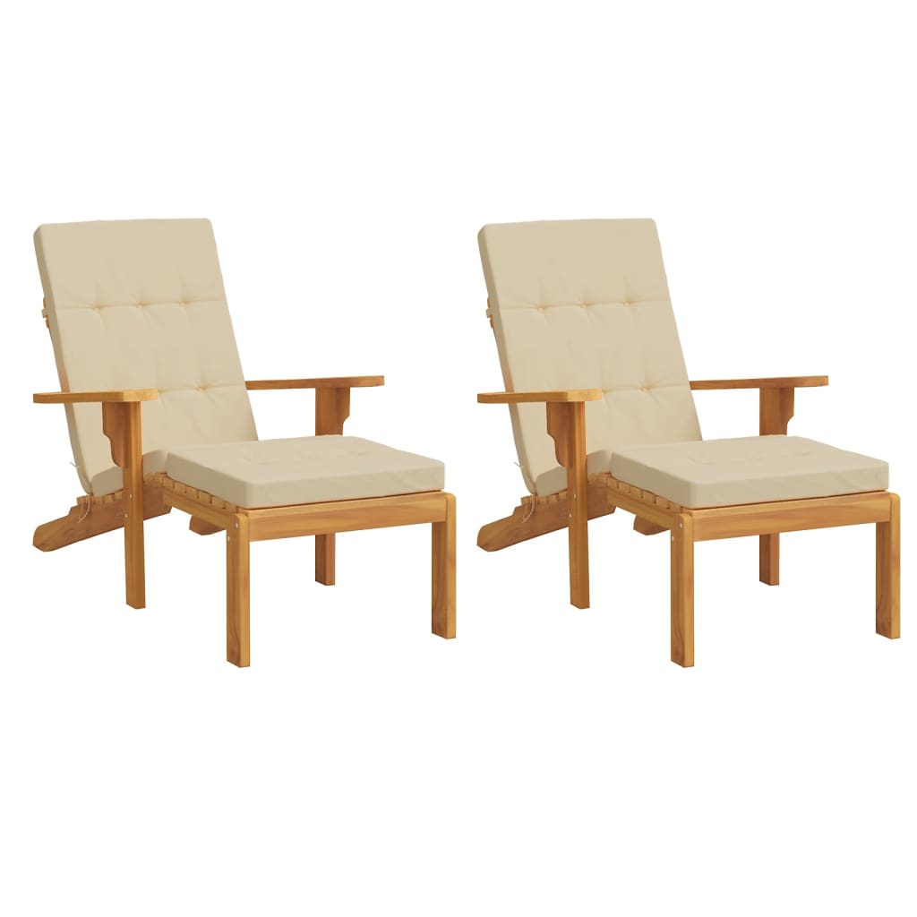 Cuscini per Sedia a Sdraio 2 pz Beige in Tessuto Oxford | homemem39