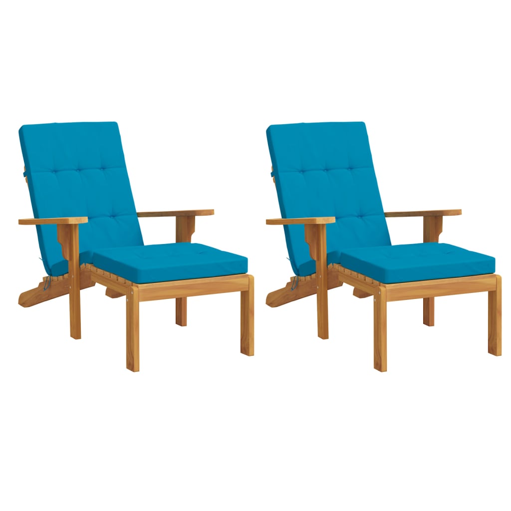 Cuscini per Sedia a Sdraio 2 pz Blu Chiaro in Tessuto Oxford | homemem39
